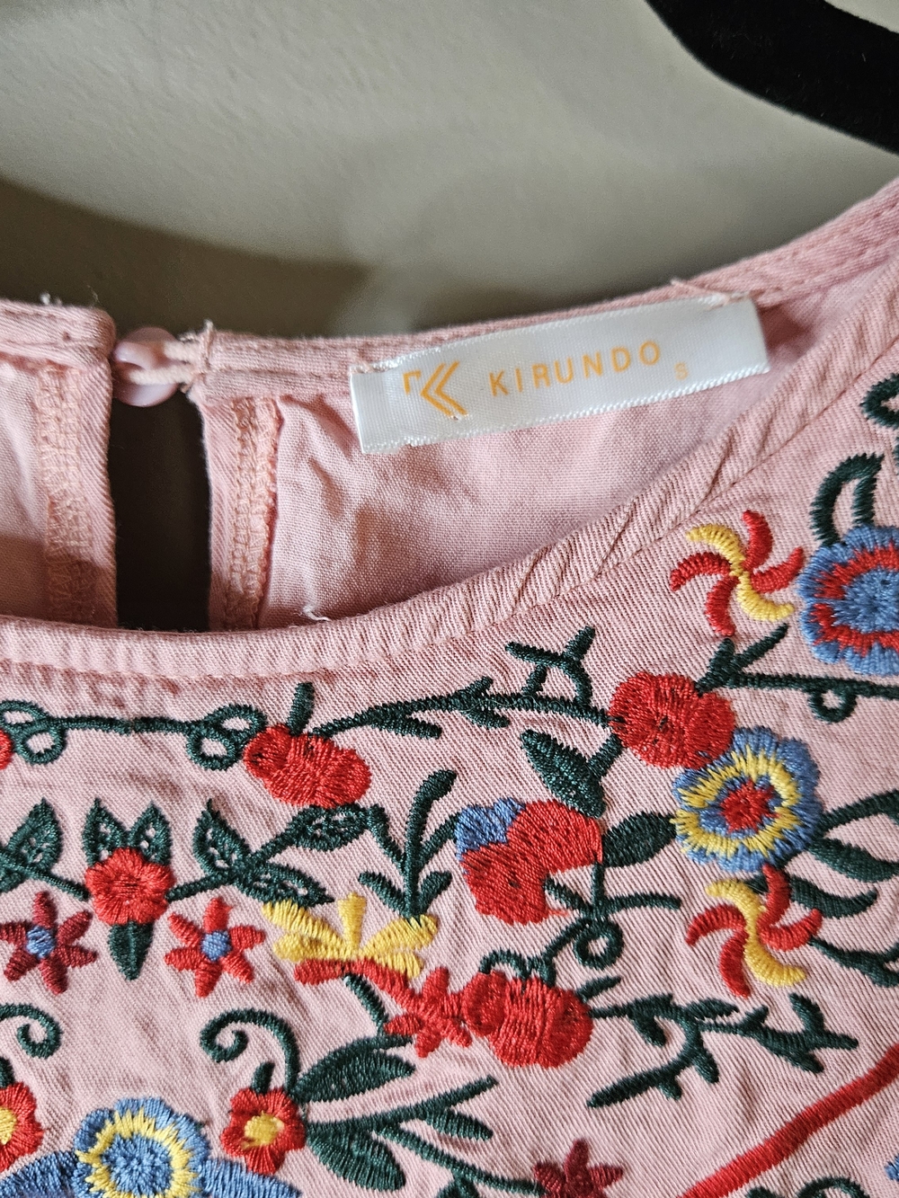 Pink Embroidered Boho Blouse - Women's Floral Peasant Top - Picture 2 of 4
